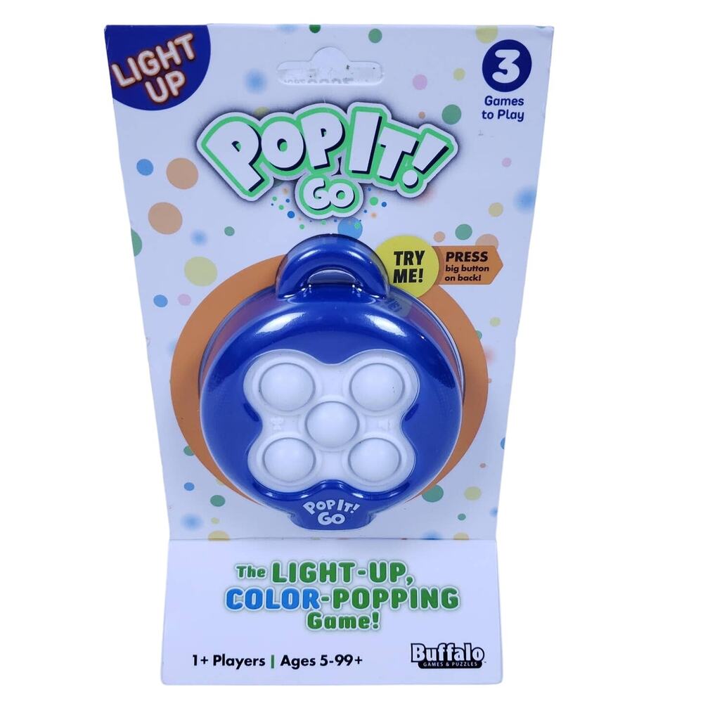 Pop It Go The Original Light Up Colorful Pattern Popping Game Figet Toy NEW
